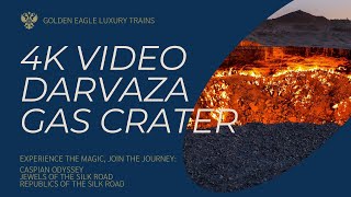 4K Drone Footage  quotDoor to Hellquot Darvaza Gas Crater [upl. by Anyala]