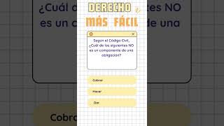 N o es una obligación short 5 Derecho derecho quiz examenes onlinequiz test onlinetest [upl. by Fia191]