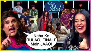 Krushna Abhishek Makes FUN Of Neha Kakkar Crying  Azmat Hussain  Indian Idol 11 Grand Premiere [upl. by Regnig]