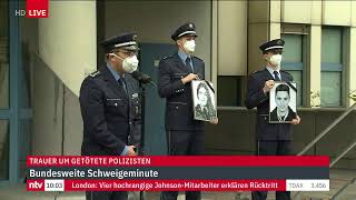 LIVE Schweigeminute für getötete Polizisten [upl. by Aihcsrop]