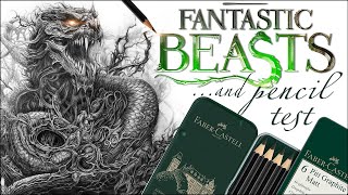 FaberCastell Pitt Graphite Matt test and review  Timelapse of drawing a Basilisk No talking [upl. by Gere]