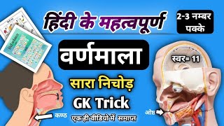 हिंदी के महत्वपूर्ण वर्णमाला  varnmala hindi  हिंदी वर्णमाला  hindi varnmala Gk Trick [upl. by Anes]