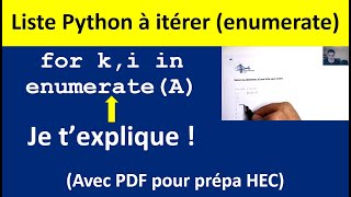 Enumerate  itérer les éléments dune liste Python avec ou sans index [upl. by Ainahpets]