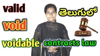 types of contracts law valid void voidable contracts in telugu [upl. by Grani]