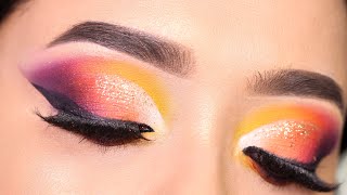 BRIDAL Eyeshadow Look  Step by Step Colourful Eye Makeup  Shilpa [upl. by Marylynne]