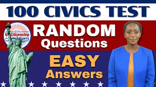 Official 100 Civics Test Random Questions for US Citizenship Interview  N400 Naturalization [upl. by Cadman]