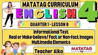 MATATAG English 4 Grade 4 Quarter 1 Lesson 8 Day 15 Topics [upl. by Iatnahs558]