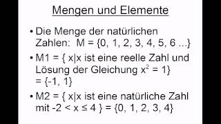 Menge und Elemente [upl. by Yrojram]