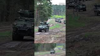 US Stryker Vehicles Convoy Supports Saber Strike 24 in Poland [upl. by Orford]