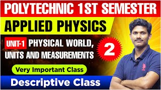 🎯Diploma 1st Sem Class 2024  Applied PhysicsI  Physical World Units and Measurements Part 02 [upl. by Lette]