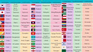 List of Asian Countries with Asian Languages Asian Flags and Nationalities [upl. by Arot]