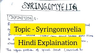 Syringomyelia  Definition  Etiology  Signs amp Symptoms  Diagnosis  Treatment [upl. by Farmann]