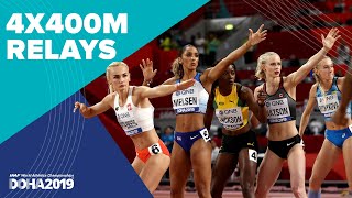 Mens and Womens 4x400m Relay Finals  World Athletics Championships Doha 2019 [upl. by Wein]