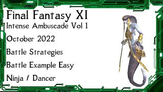 FFXI  Intense Ambuscade Vol One October 2022 Battle Strategy and Easy Example Ninja Solo [upl. by Arodaeht341]