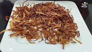 Crispy Fried Onions By Vital Recipes  How To Make Perfect Brown Onions [upl. by Yung]