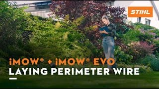 STIHL iMOW® robotic lawn mower I Laying perimeter wire [upl. by Arayt875]