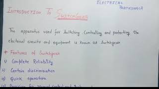 Introduction to switchgear  power system  hindi [upl. by Rosalia]