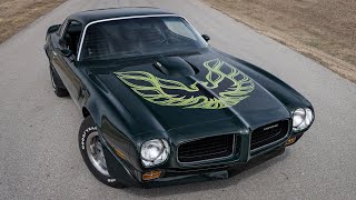 FOR SALE 1973 Pontiac Trans AM 455 4 Speed AC Loaded Fully Restored Brewster Green Stock 1346 [upl. by Ahsetal176]