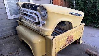 How to Remove the bed off a 1957 Chevy 3100 Truck Part 2 [upl. by Rafaellle897]