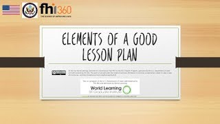 Elements of a Good Lesson Plan [upl. by Elad]