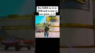 Bro sued us in 2018 an is now in our game fortnite shorts funny [upl. by Glogau977]