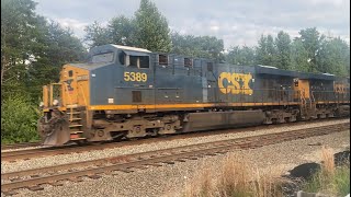 CSX L157 Flies thru Lorton with an AWESOME horn show [upl. by Rehsa]