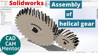 design and assembly of helical gear in solidworks using toolbox  solidworks tutorial for beginner [upl. by Asirram]