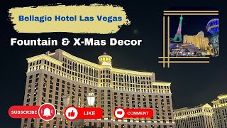 Bellagio Hotel  Las Vegas Strip  Spectacular Fountain and Xmas Decoration I TravelFreak Videos [upl. by Otrebire]