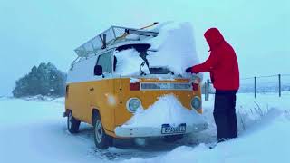 SURVIVING A SNOWSTORM ALONE IN A VAN  VAN CAMPING IN AN EMERGENCY [upl. by Otis]