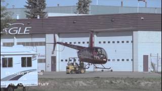 2012 Robinson R44 helicopter hover slow motion no sound YYC Calgary Ab [upl. by Acilejna]