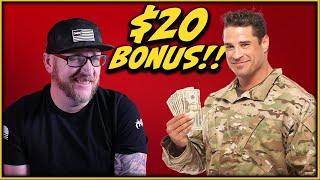 US military members getting a 20 bonus [upl. by Deer]