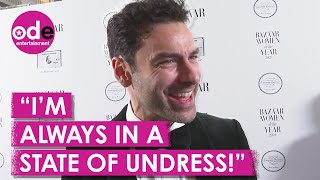 Aidan Turner Blushes at Thought of His Mother Watching Him in ‘Rivals’ [upl. by Yalc]