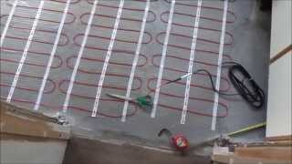 How to install underfloor heating and tile with large porcelain tiles [upl. by Aileduab]