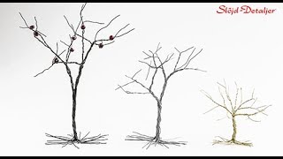 Wire Craft Tree  Trådslöjd  Luffarslöjd Träd [upl. by Bowers]