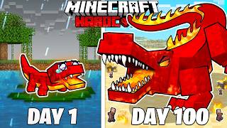 I Survived 100 Days as a LAVA CROCODILE in HARDCORE Minecraft [upl. by Imailiv]