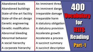 400 Advanced Reading Vocabulary for IELTS  Episode 1 [upl. by Thorma]