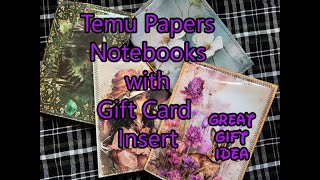 Beautiful Temu Papers Note Books for Christmas or Journals with Gift Card Insert [upl. by Zedecrem946]