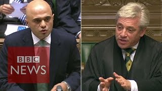 Speaker John Bercow accuses Sajid Javid of incompetence  BBC News [upl. by Llemert160]