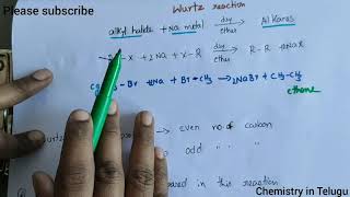 class 11Wurtz reaction explanation in Telugu [upl. by Batchelor]