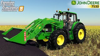 Farming Simulator 19  JOHN DEERE 7530 Tractor Front Loader Loading Canola Into A Trailer [upl. by Jennine]