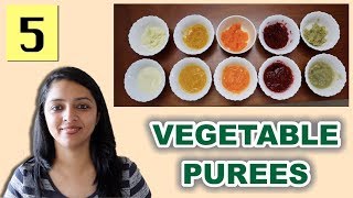 बच्चों के लिए वेजिटेबल प्यूरी  5 Vegetable Purees For 610 Month Old Babies [upl. by Ahterahs24]