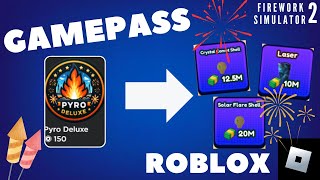 Showcase of the new Pyro Deluxe game pass in Roblox Firework Simulator 2 [upl. by Nref]