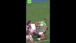 Welcome to Vegas huge tackle during NRL opener [upl. by Deeanne398]