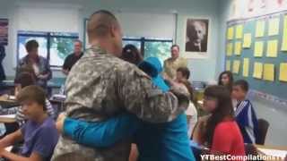 Army Staff Sgt Surprises His Daughter  Heartwarming Surprise 2016 [upl. by Aicilyt]