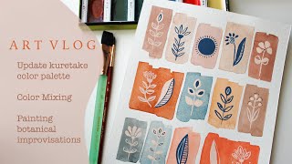 Art Vlog 🌿 Kuretake Art Nouveau Update Color mixing Botanical painting [upl. by Eisenberg866]