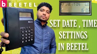 Beetel landline phone time date month setting फोन की सेटिंग कैसे करें Techapk [upl. by Mauer]