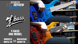 FBass BN5 Bass Model Birdseye Maple FB VS Macassar Ebony FB Bass Review No Talking [upl. by Lynett]