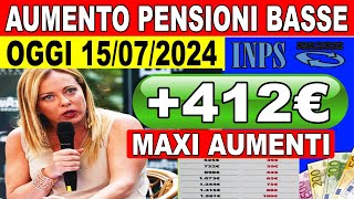 PENSIONI AGOSTOSETTEMBRE 👉 NUOVI AUMENTI APPROVATI PER OGNI FASCIA FINO A 412€ [upl. by Eimarrej]