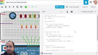 Arduino e Tinkercad  Barra led com Potenciômetro [upl. by Valora]