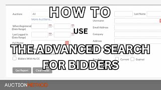 StableBid  How to use the bidder advanced search [upl. by Yennep231]